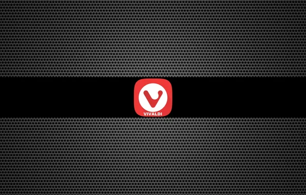 Metal, black, grid, browser, desktop wallpapers, Vivaldi