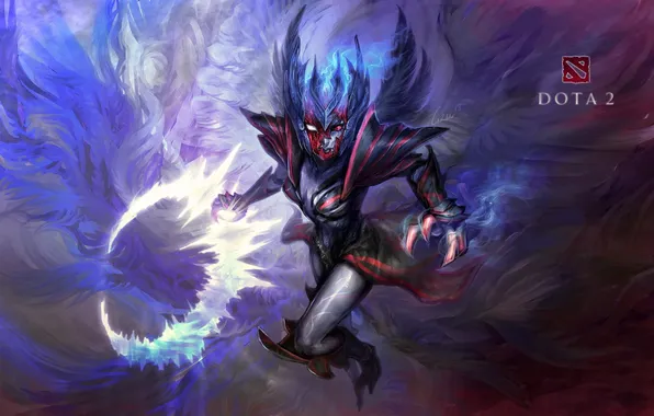 Picture girl, magic, wings, armor, claws, Defense of the ancients, DOTA, Vengeful Spirit