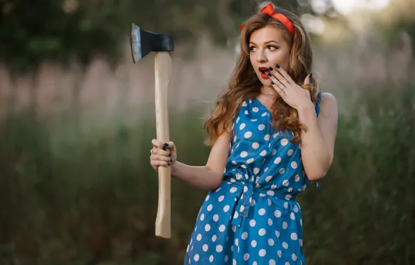 Picture summer, girl, face, style, dress, axe