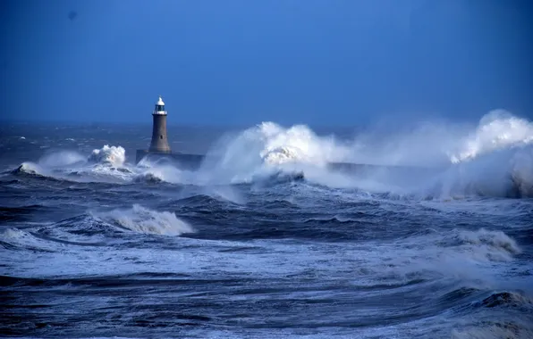 Picture sea, wave, landscape, lighthouse
