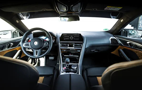 Picture black, tuning, coupe, interior, BMW, Manhart, in the cabin, 2020
