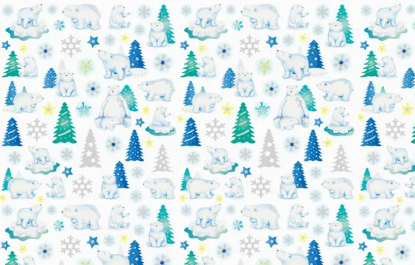 Picture background, holiday, texture, bear, New year, herringbone, snowflake, asterisk