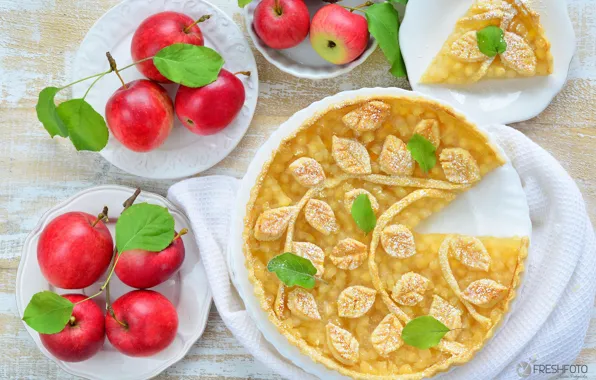 Picture apples, pie, cakes, decor