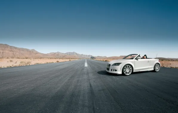 Picture road, white, Audi, convertible