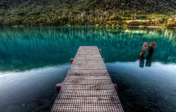 Nature, lake, stones, the bridge, nasty