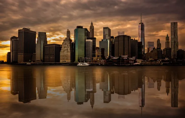 Picture reflection, home, the evening, New York