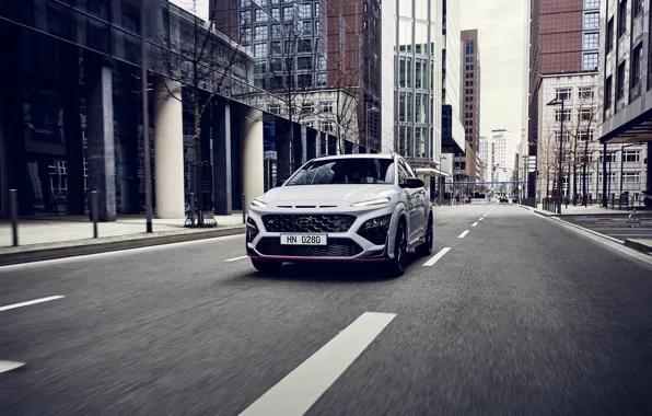The city, Hyundai, crossover, Kona, Hyundai N, 2022, Hyundai Kona N, the effect of a …