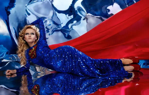 Reflection, dress, blonde