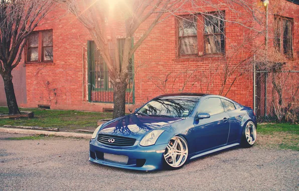 Machine, red, house, Wallpaper, brick, car, Infiniti, infiniti