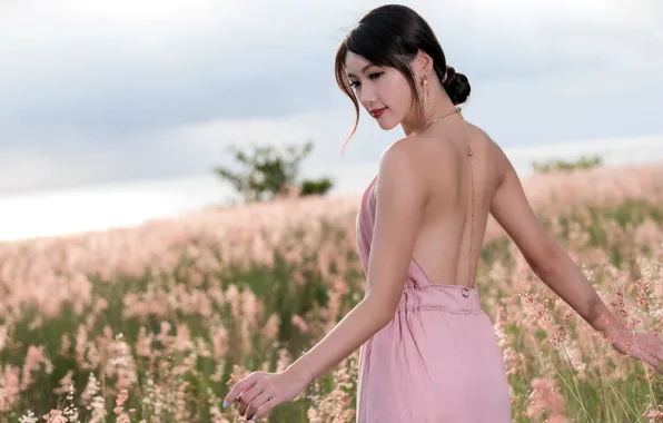 Picture girl, nature, Asian