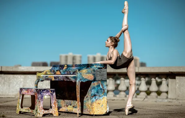 Wallpaper pose, girl, piano