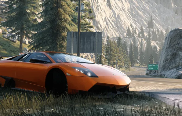 Forest, mountains, nature, Lamborghini, The Crew, Wild Run, Murcielago LP