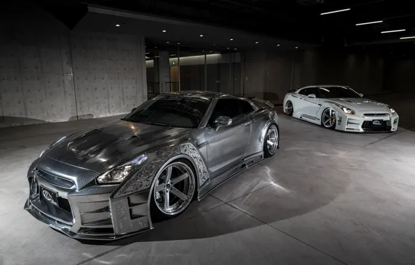 Picture GTR, Nissan, Racing, White, Silver, 2, &, Kuhl