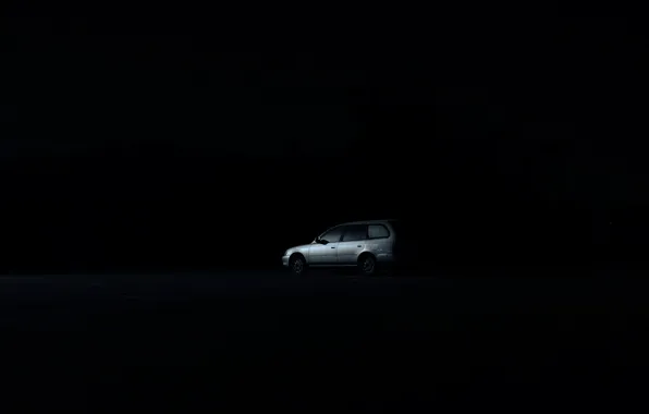 Road, machine, night