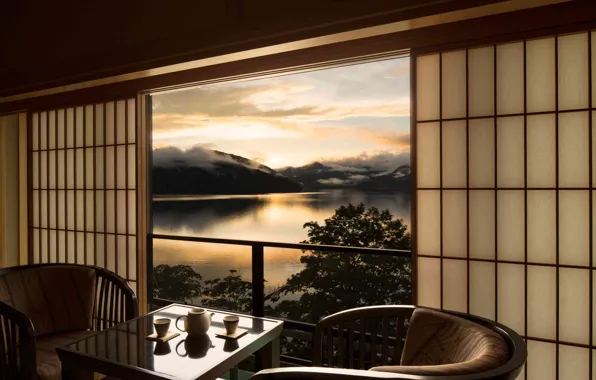 Picture view, chair, window, table
