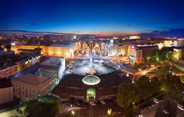 Picture the sky, home, the evening, roof, panorama, Ukraine, Kiev, city view