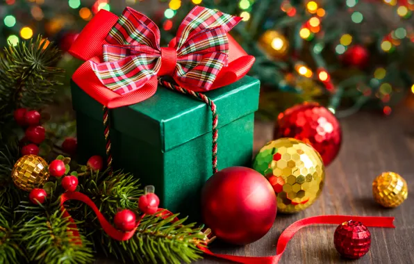 Winter, snow, decoration, holiday, box, gift, Happy New Year, box