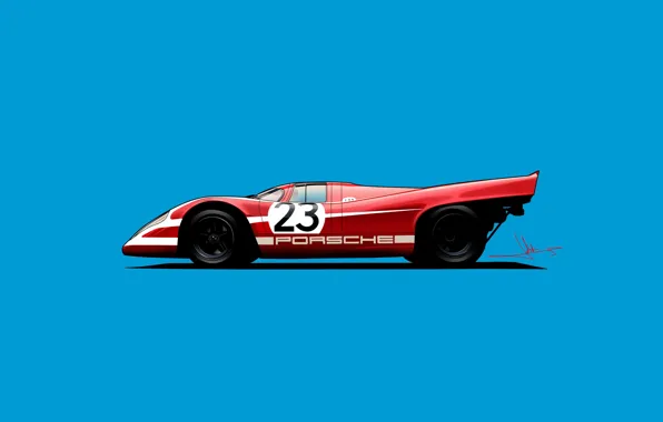 Porsche, Red, Car, Minimalism, Transport & Vehicles, Porsche 917, 917, Oriol Folch