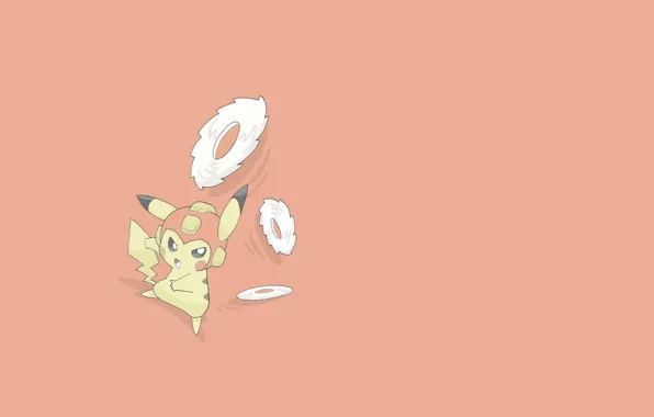 Minimalism, parody, Pikachu, saw, pokemon, pokemon, Pikachu, oranjevyi background