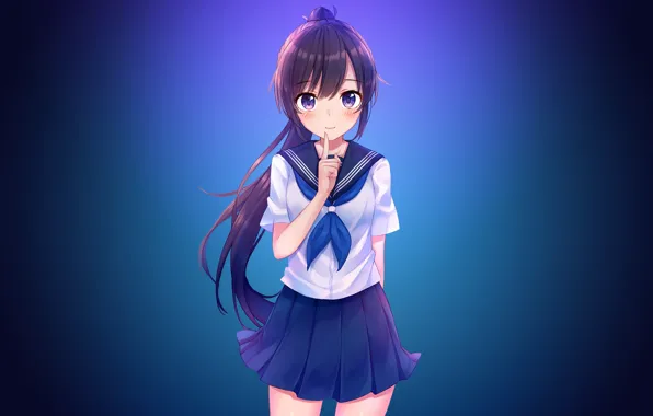 Anime, girl, schoolgirl, Anime, uniform, School Girl, anime girls