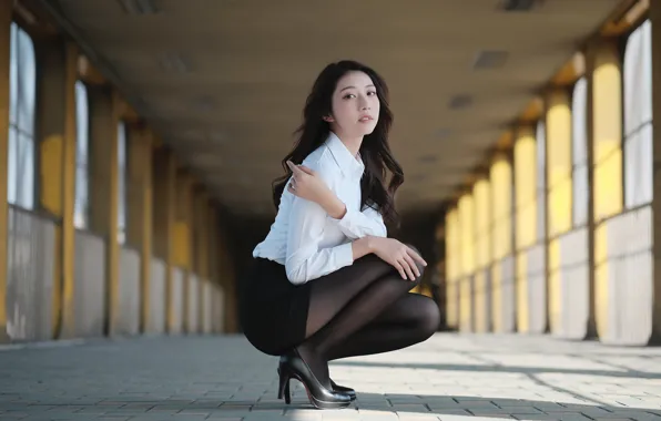 Girl, pose, Asian