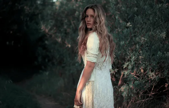 Look, girl, pose, curls