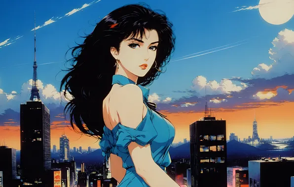 Face, hair, AI art