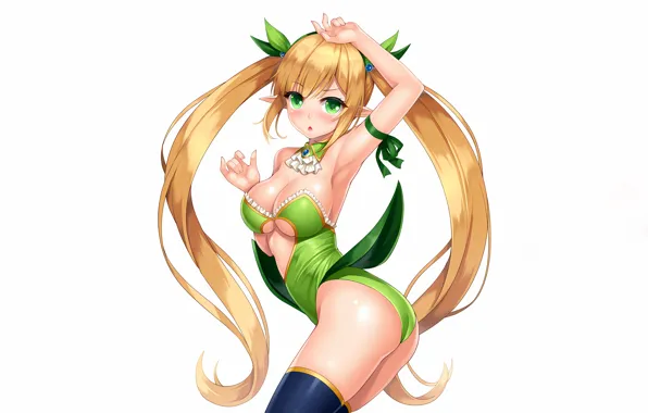 Girl, sexy, ass, cleavage, thighhighs, long hair, boobs, anime