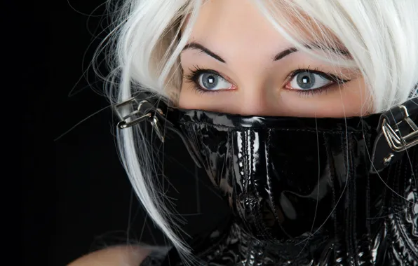 Picture eyes, look, girl, face, blonde, eyebrows, latex