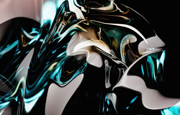 Green, abstract, glass