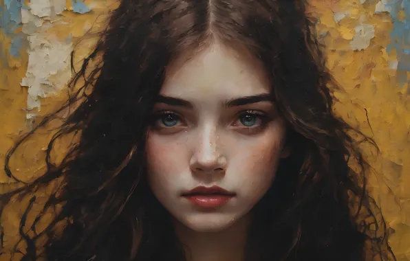 Look, girl, imitation painting, AI art, neural network
