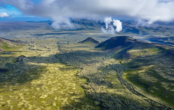 Mountains, the volcano, Iceland, Lucky
