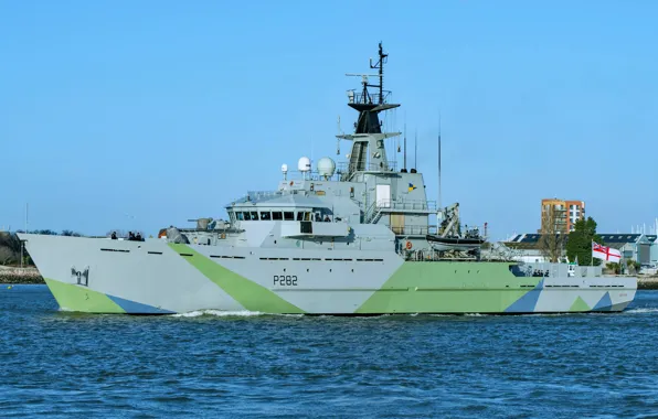 Camouflage, minesweeper, The Royal Navy, HMS Severn