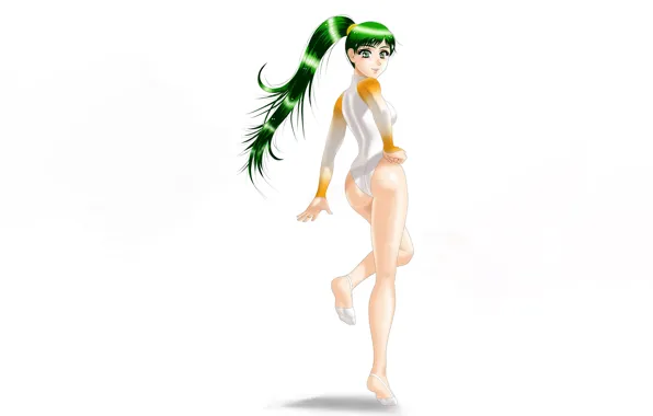 Girl, sexy, ass, green eyes, long hair, anime, beautiful, pretty