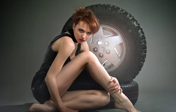 Look, girl, red, wheel