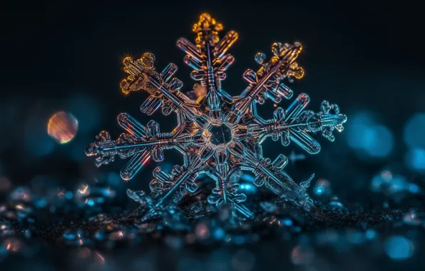 Winter, crystal, macro, snow, Shine, Christmas, New year, crystals