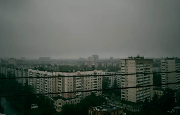 Sadness, autumn, clouds, the city, morning, Kazan, Tatarstan