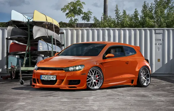 Orange, tuning, Volkswagen, Scirocco