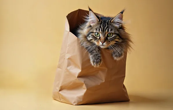 Cat, look, pose, kitty, grey, legs, package, face