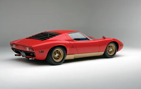 Red, Auto, Lamborghini, Red, Machine, Background, 1971, Car