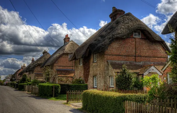 Picture the city, photo, street, the fence, England, home, Winchester, Hampshire