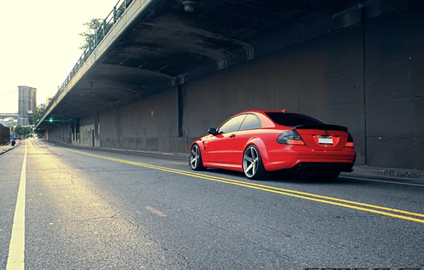 Mercedes-Benz, red, vossen, CLK63 AMG Black Series