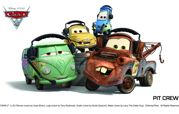 Picture machine, Pixar, cars 2, cars 2, pit crew