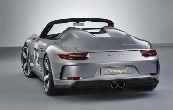 Porsche, rear view, 2018, gray-silver, 911 Speedster Concept