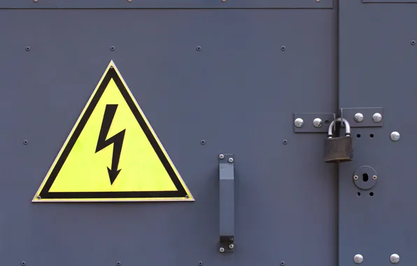 Metal, posters, electrical hazard