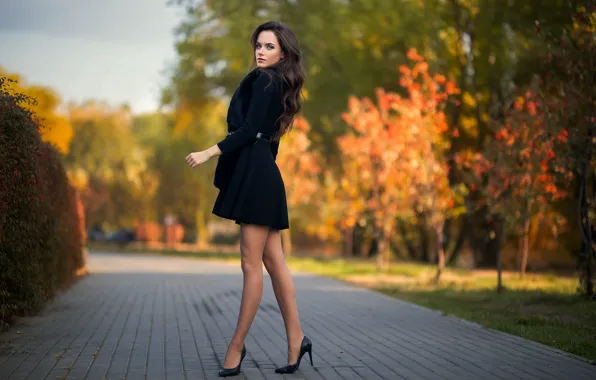 Picture look, girl, model, shoes, heels, studs, long hair, Dmitry Sn