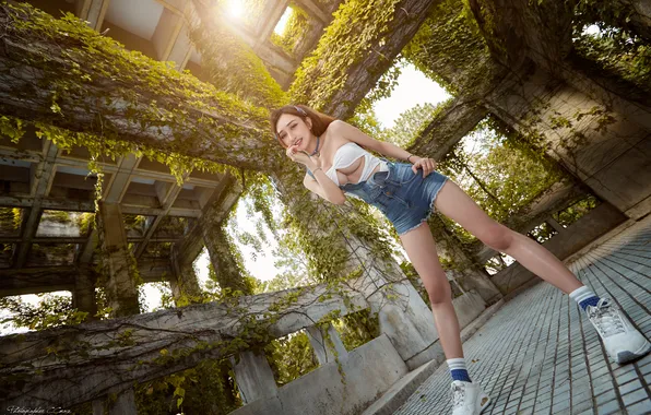 Women, asian, Underboob, fisheye lens, overgrown, Max Chang