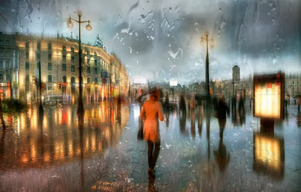 Picture rain, spring, April, Saint Petersburg
