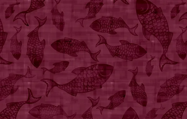 Fish, texture, fabric, Burgundy background