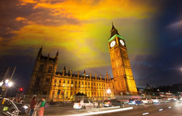 Picture the sky, night, the city, photo, London, road, home, UK